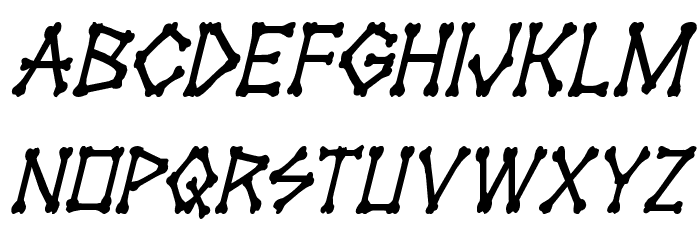 xBONES Condensed Italic Font LOWERCASE