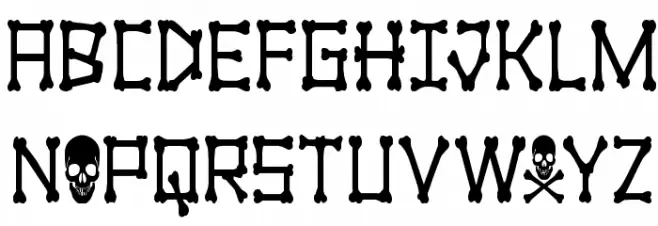 xBONES Condensed Font Litere mari
