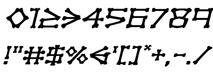 xBONES Expanded Italic Font OTHER CHARS