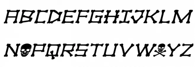 xBONES Expanded Italic フォント 大文字
