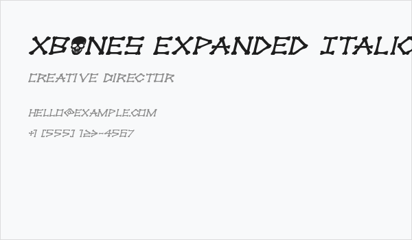xBONES Expanded Italic Business Card