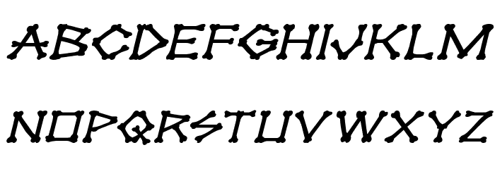 xBONES Expanded Italic Font LOWERCASE