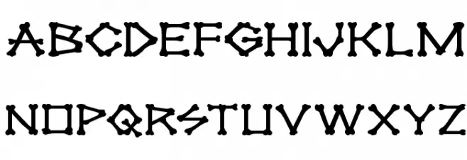xBONES Expanded Schriftart Kleinbuchstaben