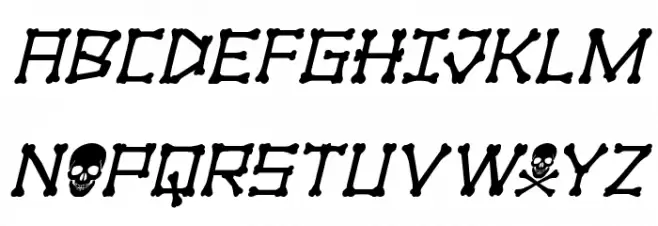 xBONES Italic Fonte MAIÚSCULAS