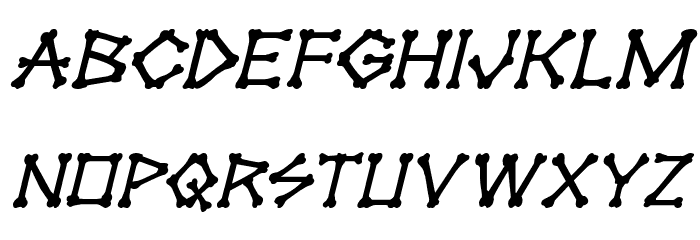 xBONES Italic Font LOWERCASE
