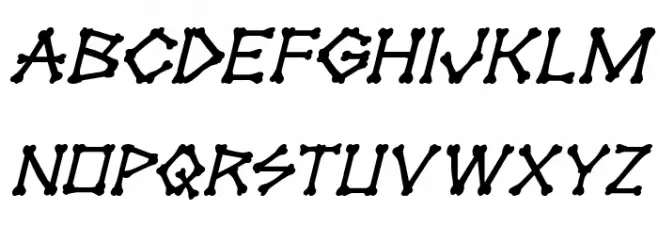 xBONES Italic फ़ॉन्ट लोअरकेस
