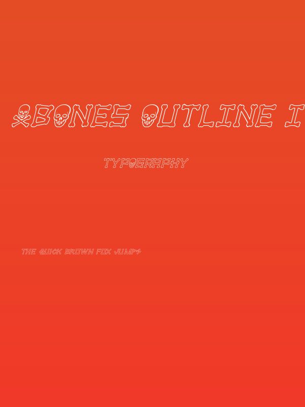 xBONES Outline Italic Poster