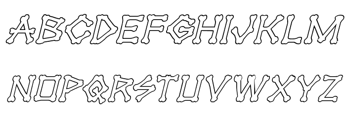 xBONES Outline Italic Font LOWERCASE