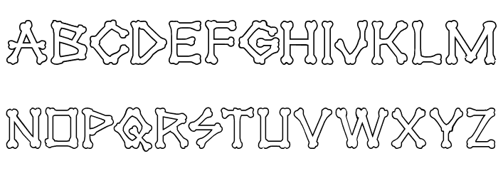 xBONES Outline Font LOWERCASE