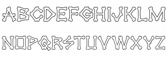 xBONES Outline फ़ॉन्ट लोअरकेस