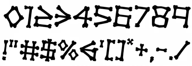 xBONES Rotated 2 Font OTHER CHARS