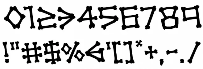 xBONES Rotated Font OTHER CHARS