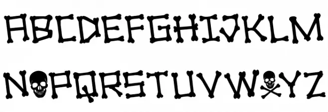 xBONES Rotated Font Litere mari