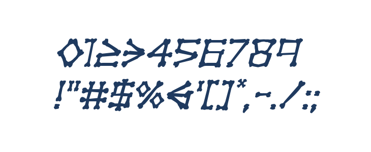 xBONES Rough Italic Other Characters