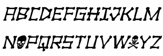 xBONES Rough Italic 字体 大写