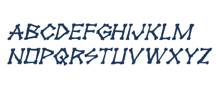 xBONES Rough Italic Lowercase