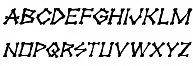 xBONES Rough Italic फ़ॉन्ट लोअरकेस