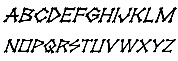 xBONES Super-Italic Font LOWERCASE