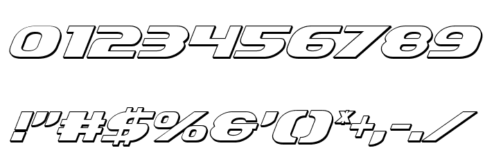 Xcelsion 3D Italic Italic Font OTHER CHARS