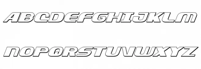 Xcelsion 3D Italic Italic Schriftart Groß