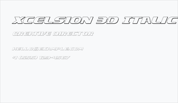 Xcelsion 3D Italic Italic Business Card