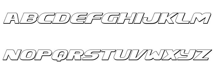Xcelsion 3D Italic Italic Font LOWERCASE