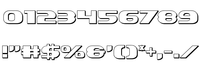 Xcelsion 3D Font OTHER CHARS