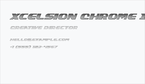 Xcelsion Chrome Italic Italic Business Card