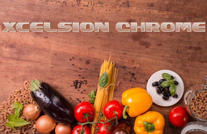 Xcelsion Chrome Font examples