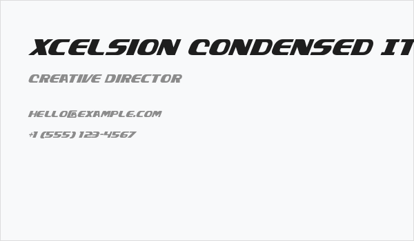 Xcelsion Condensed Italic Condensed Italic Business Card
