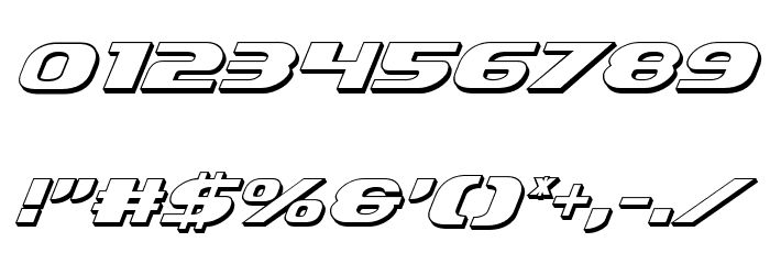 Xcelsion Deep 3D Italic Italic Font OTHER CHARS