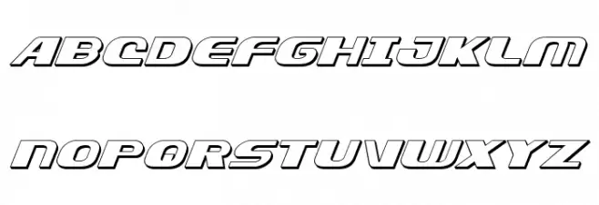 Xcelsion Deep 3D Italic Italic Шрифта ВЕРХНИЙ