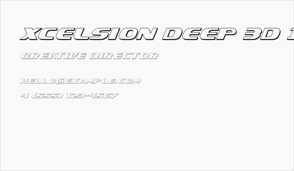 Xcelsion Deep 3D Italic Italic Business Card