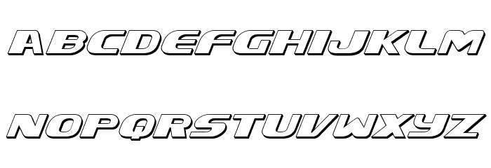 Xcelsion Deep 3D Italic Italic Font LOWERCASE