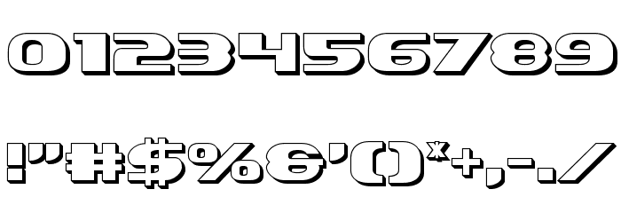 Xcelsion Deep 3D Font OTHER CHARS