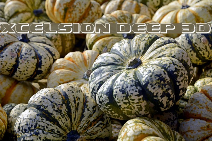 Xcelsion Deep 3D Font examples