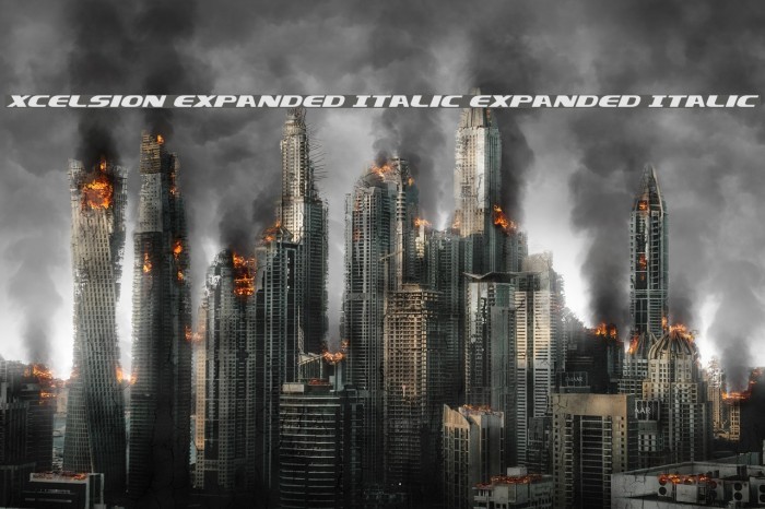 Xcelsion Expanded Italic Expanded Italic Font examples