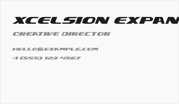 Xcelsion Expanded Italic Expanded Italic Business Card