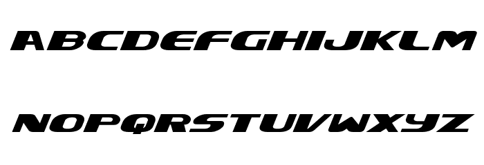 Xcelsion Expanded Italic Expanded Italic Font LOWERCASE