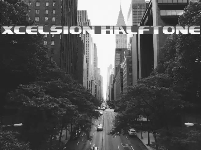 Xcelsion Halftone Font examples