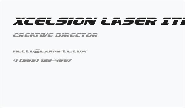 Xcelsion Laser Italic Italic Business Card
