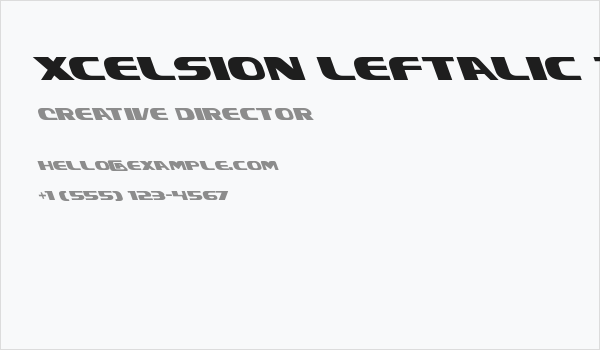 Xcelsion Leftalic Italic Business Card