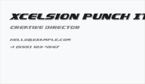 Xcelsion Punch Italic Italic Business Card