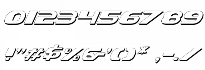 Xcelsion Shadow Italic Шрифта ДРУГИЕ символов