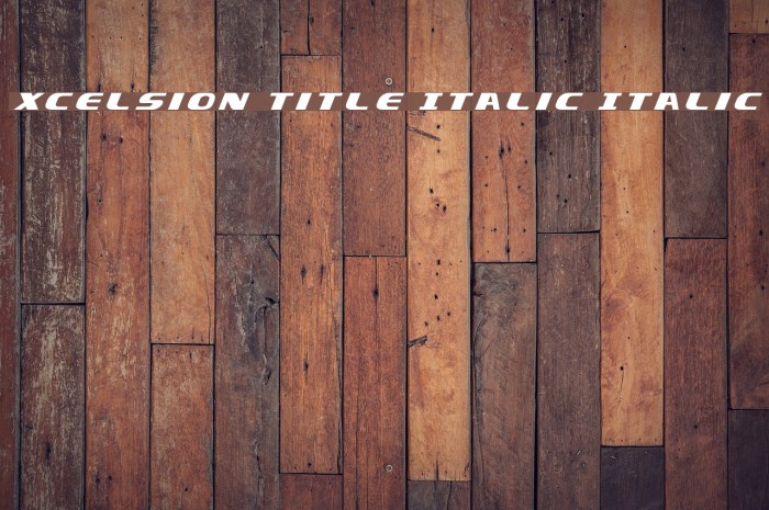 Xcelsion Title Italic Italic Font examples