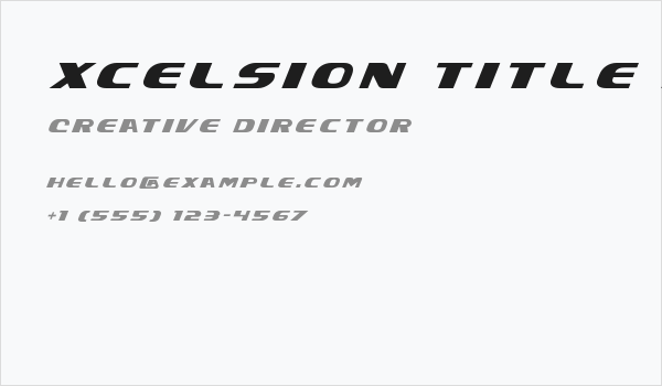 Xcelsion Title Italic Italic Business Card
