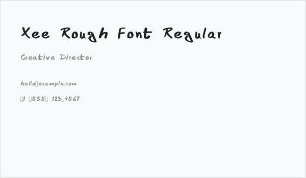Xee Rough Font Regular Business Card