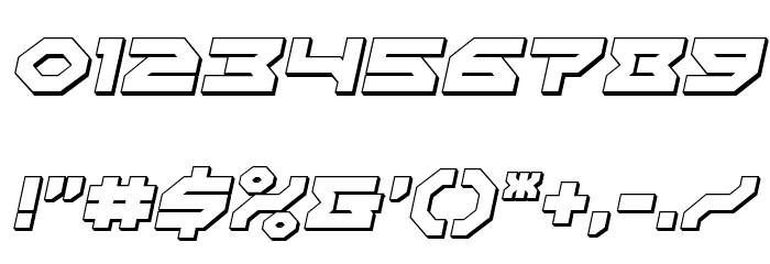 Xeno-Demon 3D Italic Font OTHER CHARS
