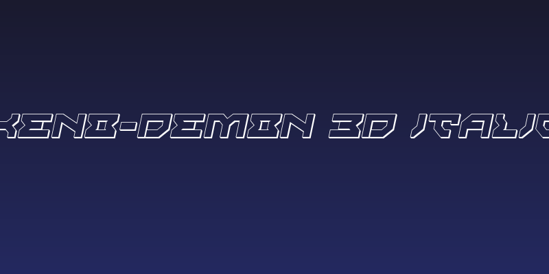Xeno-Demon 3D Italic Social Header