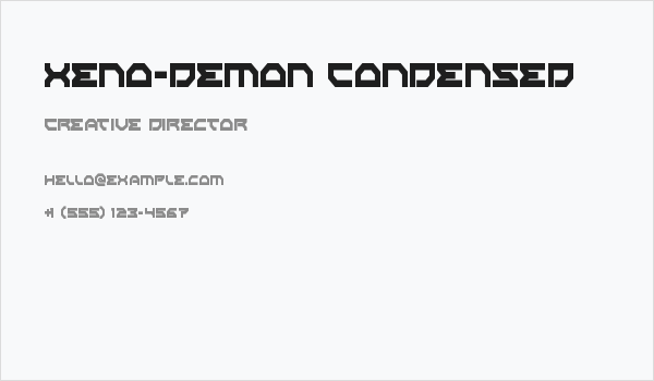 Xeno-Demon Condensed Business Card